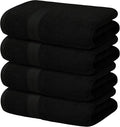 Avalon Towels Black Bath Towels Set of 4 pcs, 100% Cotton Towel Absorbent and by AvalonTowels