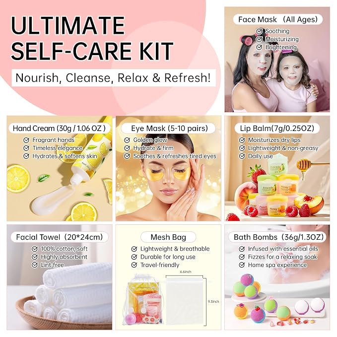 70-Piece Spa Party Kit for 10 People, Girls Spa Night Set & Spa Kit for Girls - Image 7