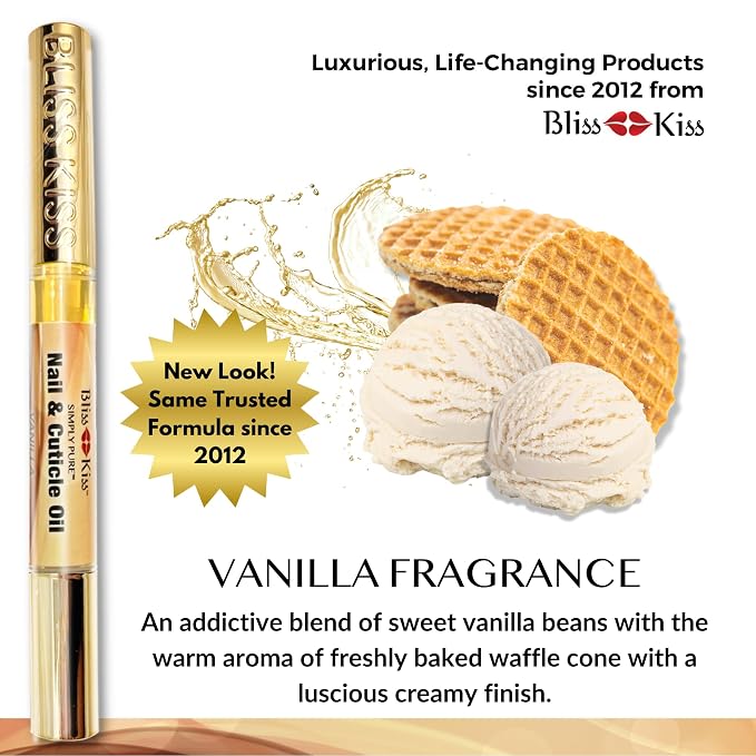 Bliss Kiss | 1 Vanilla Fragrance | Nail Oil Cuticle Pen w/Vitamin E & - Image 9