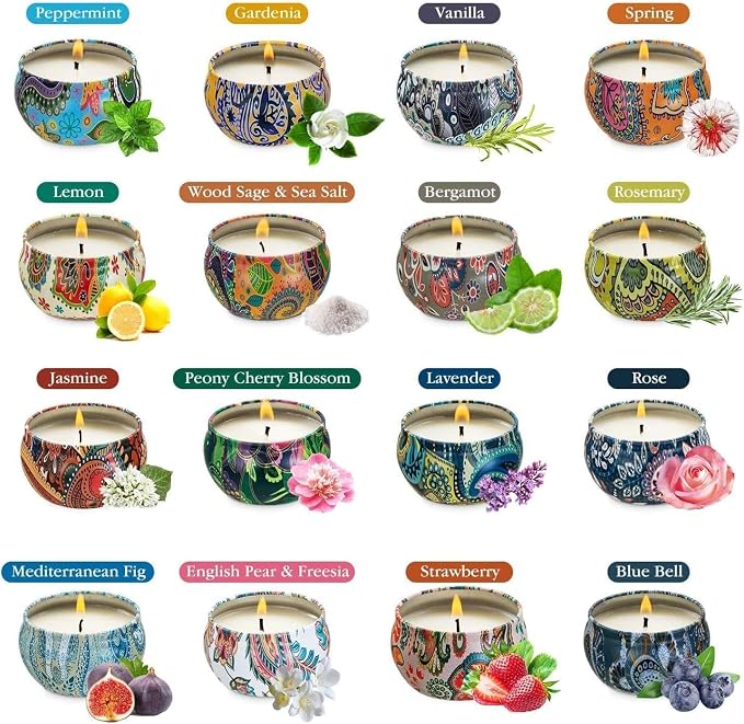 WPONSZU 16 Pack Scented Candles Gift Set - Image 2