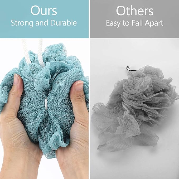 BTYMS 4 Pieces Shower Loofahs Large Bath Sponge 75g Mesh Pouf Wash Puff Shower - Image 5