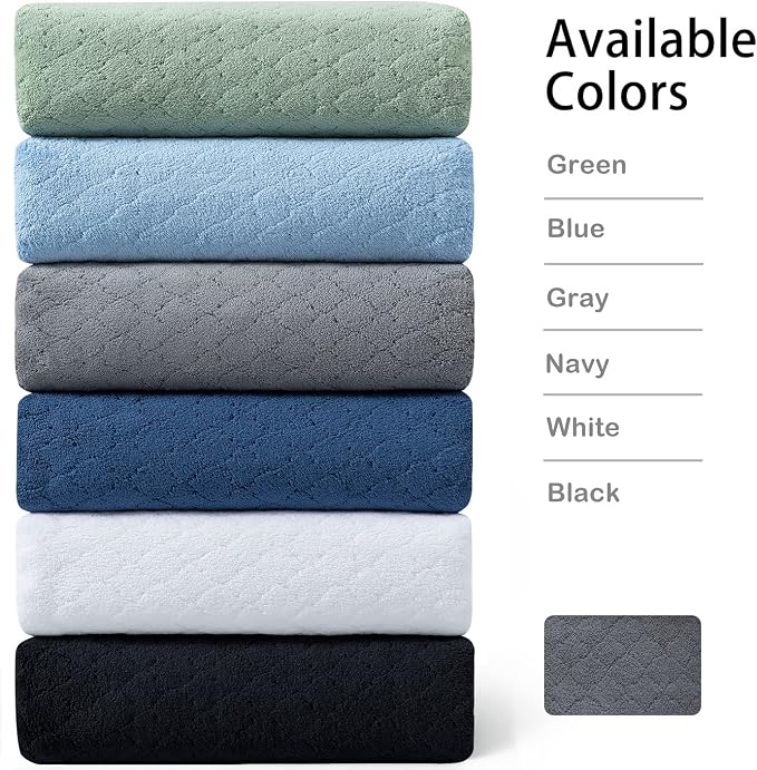 Ycosy Black Bath Towels Set 35x70 Inches - Image 9