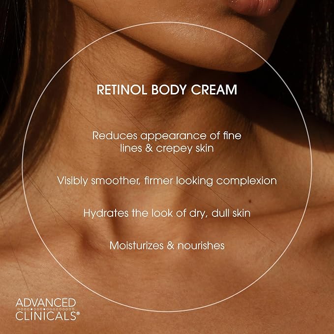 Advanced Clinicals Retinol Cream + Collagen Peptides Body Moisturizer & Face - Image 5