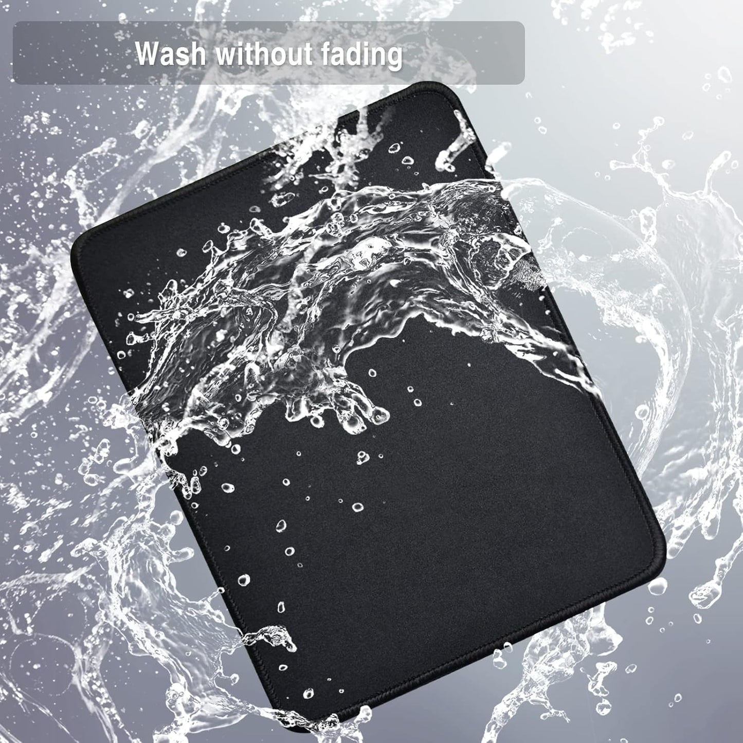 Zhithink 11 Pack Mouse Pad with Reinforced Stitching Edge, Washable Mousepad with Grippy Non-Slip Rubber Base, 0.12 Inch Thick Smooth Tracks Computer Mouse Pads Bulk for Desk, Black, 10.2x8.2 Inch