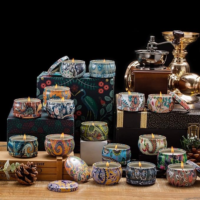 Howemon Scented Candles Gift Set, Natural Soy Wax Portable Travel Tin - Image 4
