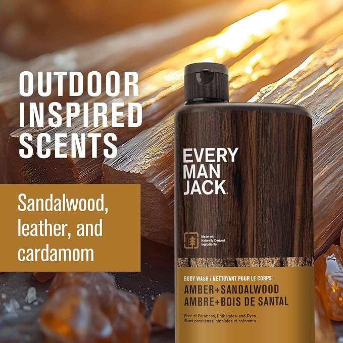 Every Man Jack Amber+Sandalwood Hydrating Mens Body Wash - Image 3