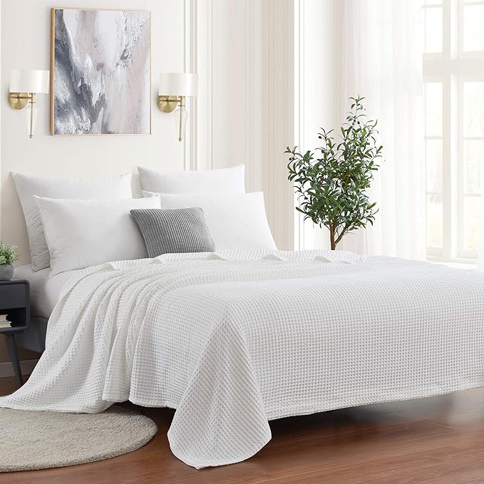 Sweet Home Collection 100% Fine Cotton Blanket Luxurious Weave Stylish Design by SweetHomeCollection