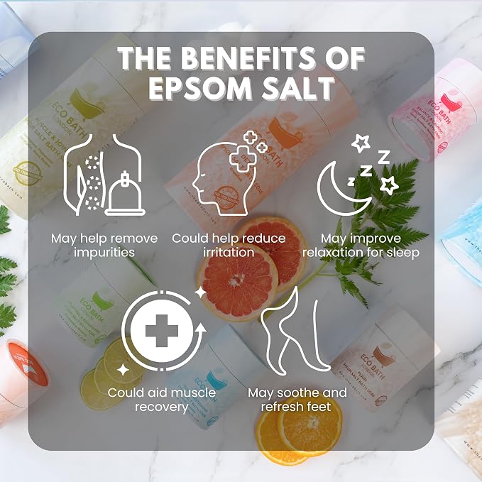 Eco Bath London Relaxing Lavender Epsom Salt Bath Soak – Tube 2.2 LB | Made in - Image 4