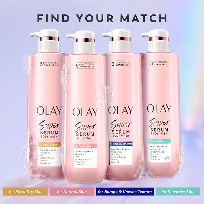 Olay Super Serum Body Wash for Extra Dry Skin, 24hr Long Lasting Hydration - Image 8