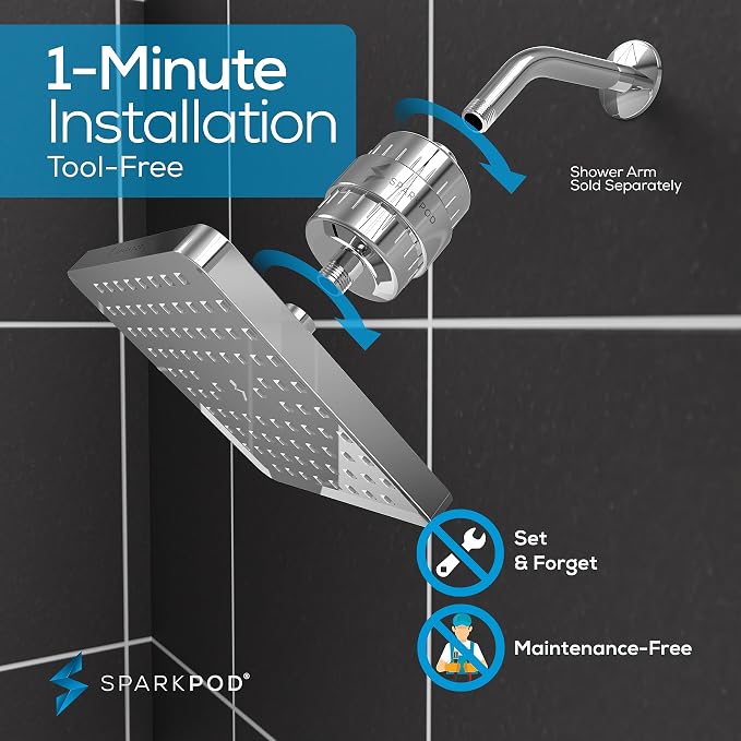 SparkPod Luxury Filtered Shower Head Set 23 Stage Shower Filter - Image 5
