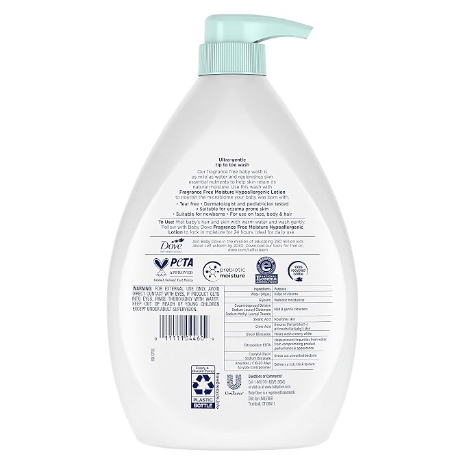 Baby Dove Sensitive Skin Care Baby Wash Fragrance Free Moisture - Image 2