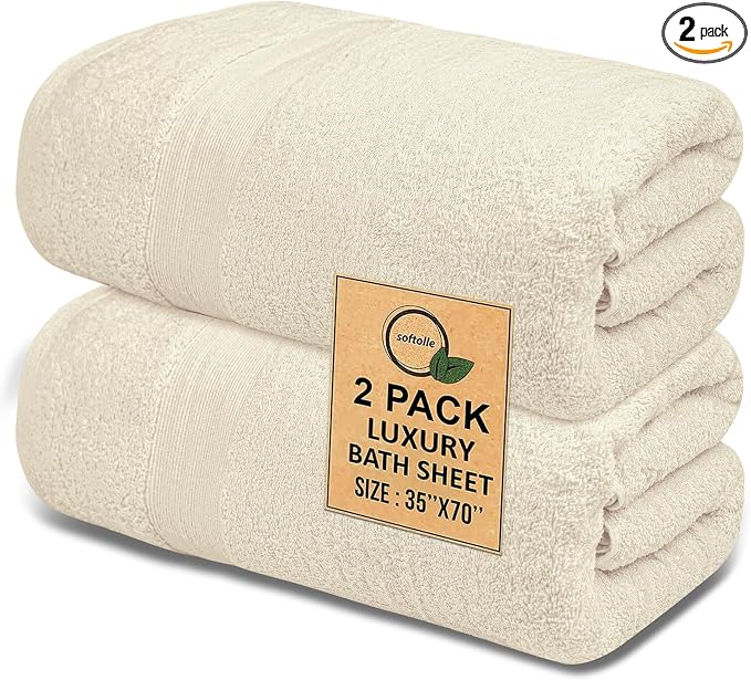 Softolle 100% Cotton Luxury Bath Sheets by Softolle