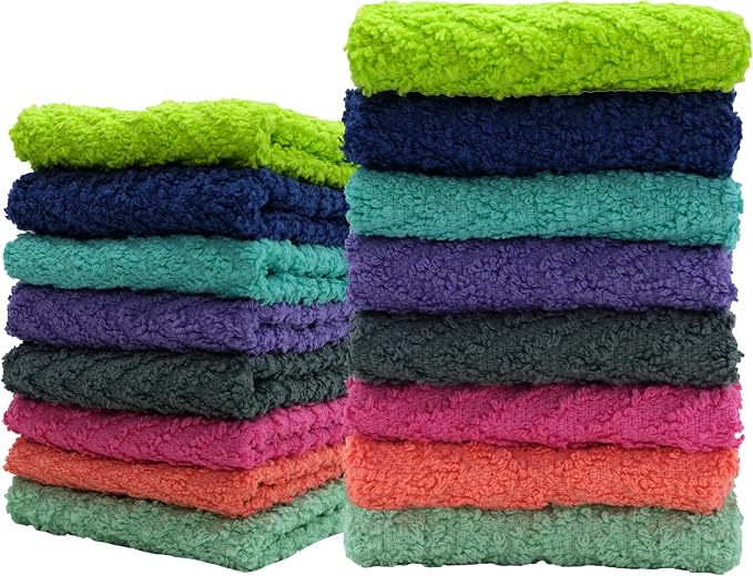 ZUPERIA Zigzag Multicolor Wash Cloths -8 Pack -12" x 12"- Highly Absorbent Soft - Image 4