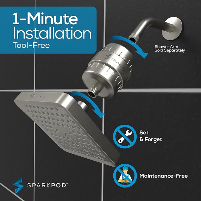 SparkPod Luxury Filtered Shower Head Set 23 Stage Shower Filter - Image 5