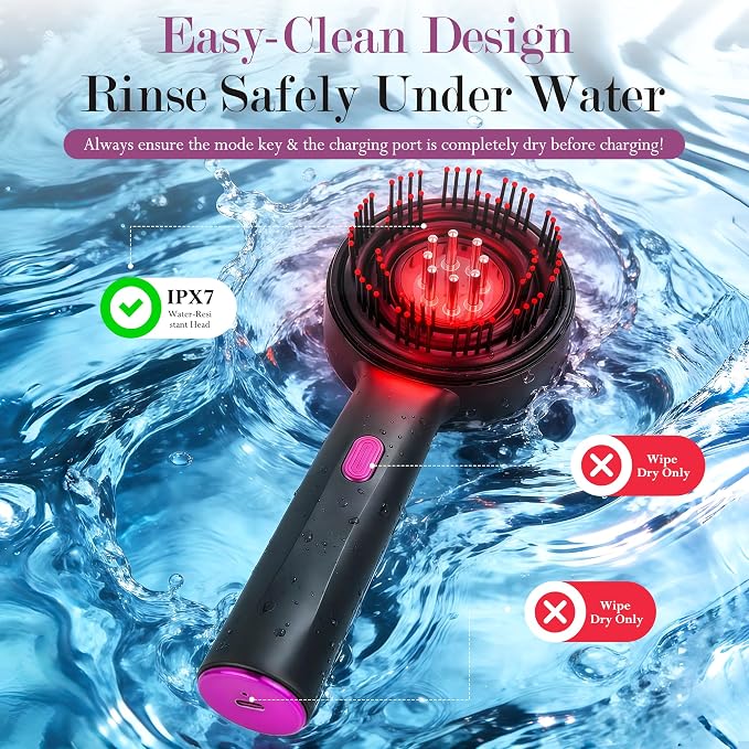 3-in-1 Rechargeable Scalp Massager Hair Growth Oil Applicator, Gentle - Image 7