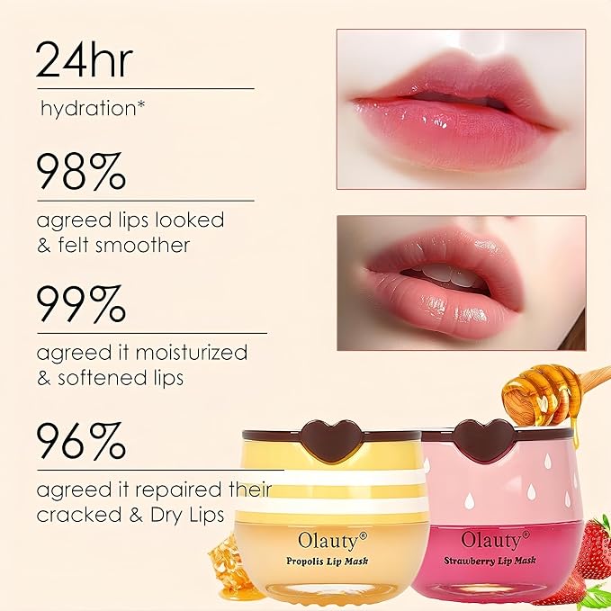 6 PCS Bee Lip Balm Honey Pot, Honey Lip Balm Bulk, Moisturising Sleep Lip Mask - Image 2