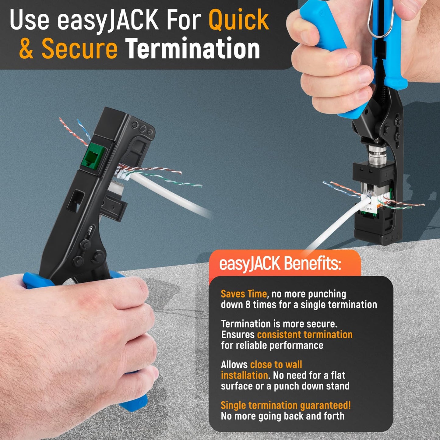 Everest 90° Angled RJ45 Cat6 Keystone Jacks 100-Pack in Green - Slim Profile Female RJ45 Connectors - Cat 6 Keystone Jack - Compatible with 90° Angled Speed Termination Tool - easyJACK (B094WB91H3)