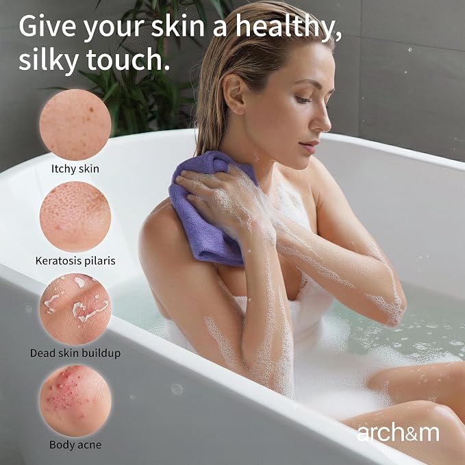 ARCH&M Exfoliating Washcloth 12 Pack Back Scrubber - Image 3