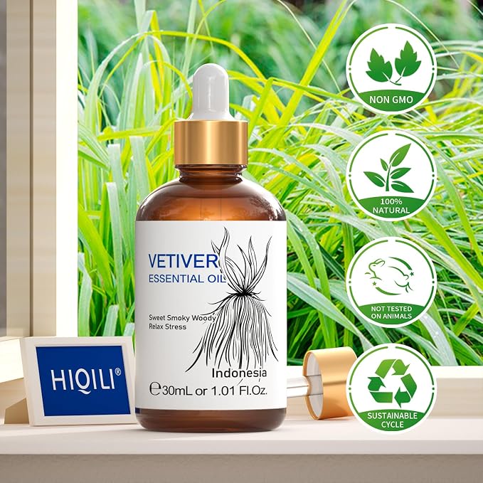 HIQILI 1 Fl Oz Vetiver Essential Oil, 100% Pure Natural - Image 8