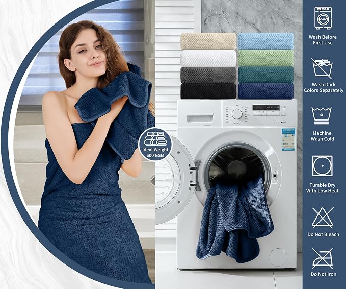 Hand Towels Set 2 Pack-16“x31”, Ultra Soft Microfibers Bathroom Towel Set - Image 5