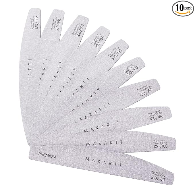 Makartt Nail File: Professional Nail Files, 100/180 Grit Emery Boards by Makartt