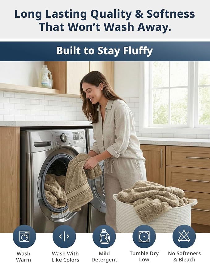 LANE LINEN Luxury Bath Towels Set - Image 8