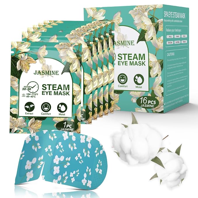 16-Pack Steam Eye Masks for Dry Eyes, Jasmine Warm Eye Mask for Tired Eyes by ProCIV