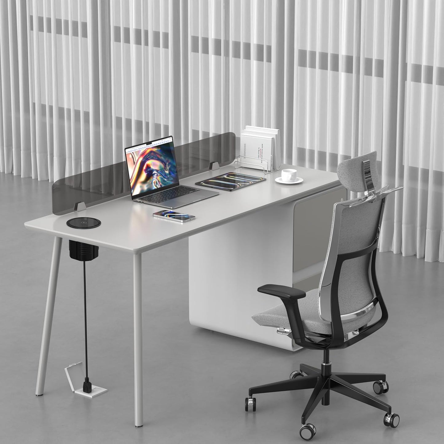 Pop up Outlet for Countertop with Wireless Charger,45W USB C Port, 4.7'' Diameter Round Pop Up Counter Outlet with AC Outlets,USB Ports,Hidden Outlet,Pop Out Outlet