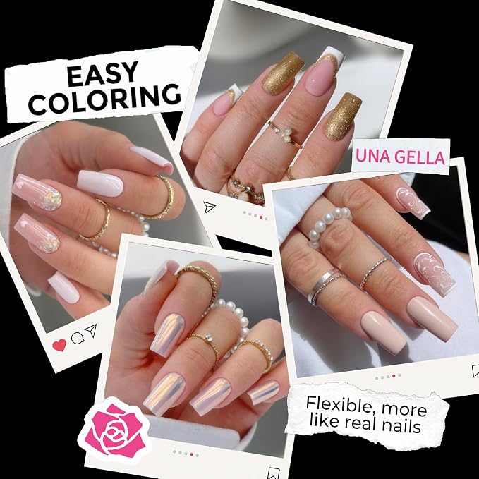 UNA GELLA Medium Square Nail Tips: 216pcs Square Press on Nails Pre-shape Clear - Image 3