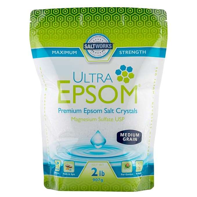 SaltWorks Ultra Epsom Premium Bath Salt, Medium Grain, 2 Pound Bag by SaltWorks