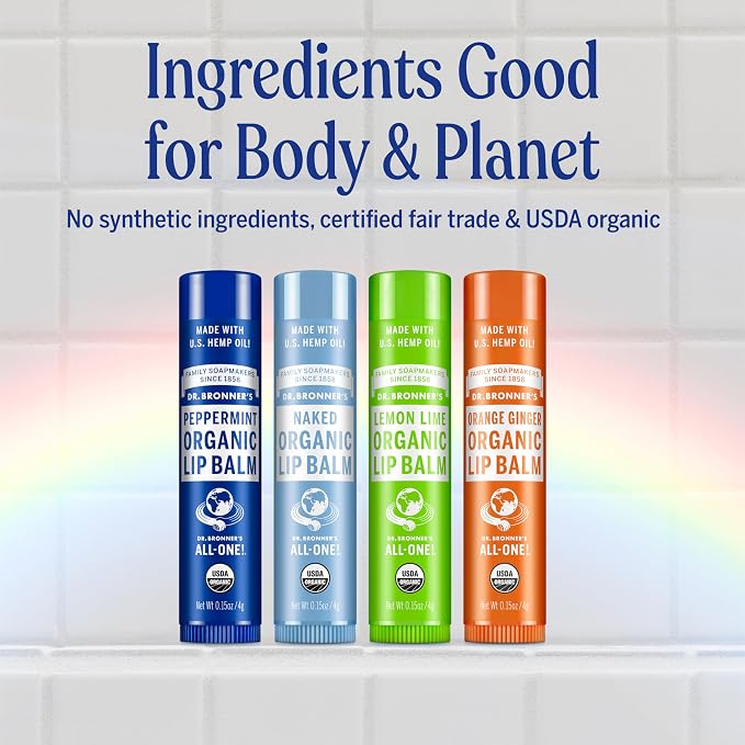 Dr. Bronner’s Organic Lip Balm Natural, Moisturizing, Petroleum-Free Lip Balm - Image 5
