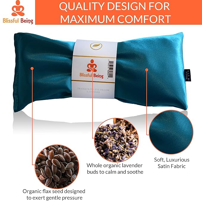Lavender Eye Pillow | Hot or Cold Weighted Satin Eye Mask Perfect - Image 2