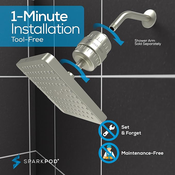 SparkPod Luxury Filtered Shower Head Set 23 Stage Shower Filter - Image 5