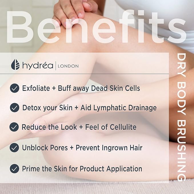 Hydrea London Dry Body Brush Long Handled Exfoliating Skin Brush - Image 6