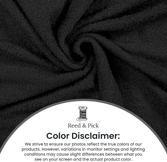 Reed&Pick Salon Towels – 50 Pack Black Hand Towels 100% Cotton Spa Towel – - Image 2