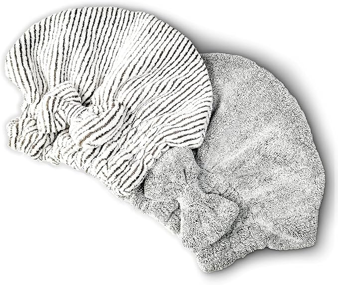 Microfiber Hair Towel Wrap, Soft Absorbent & Quick Drying Cap Set by SportMore