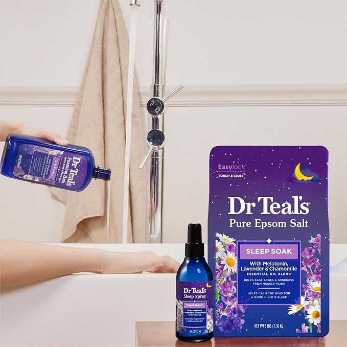 Dr Teal's Foaming Bath with Pure Epsom Salt, Melatonin Sleep Soak with - Image 6