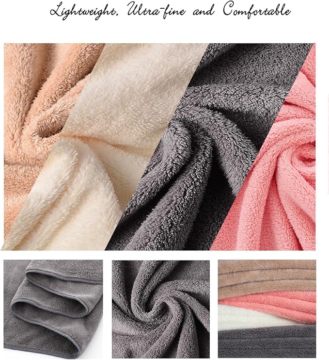 Lumimi Towel Set of 8 Very Soft Microfiber 4 Bath and 4 Hand Towels Quick Dry - Image 3
