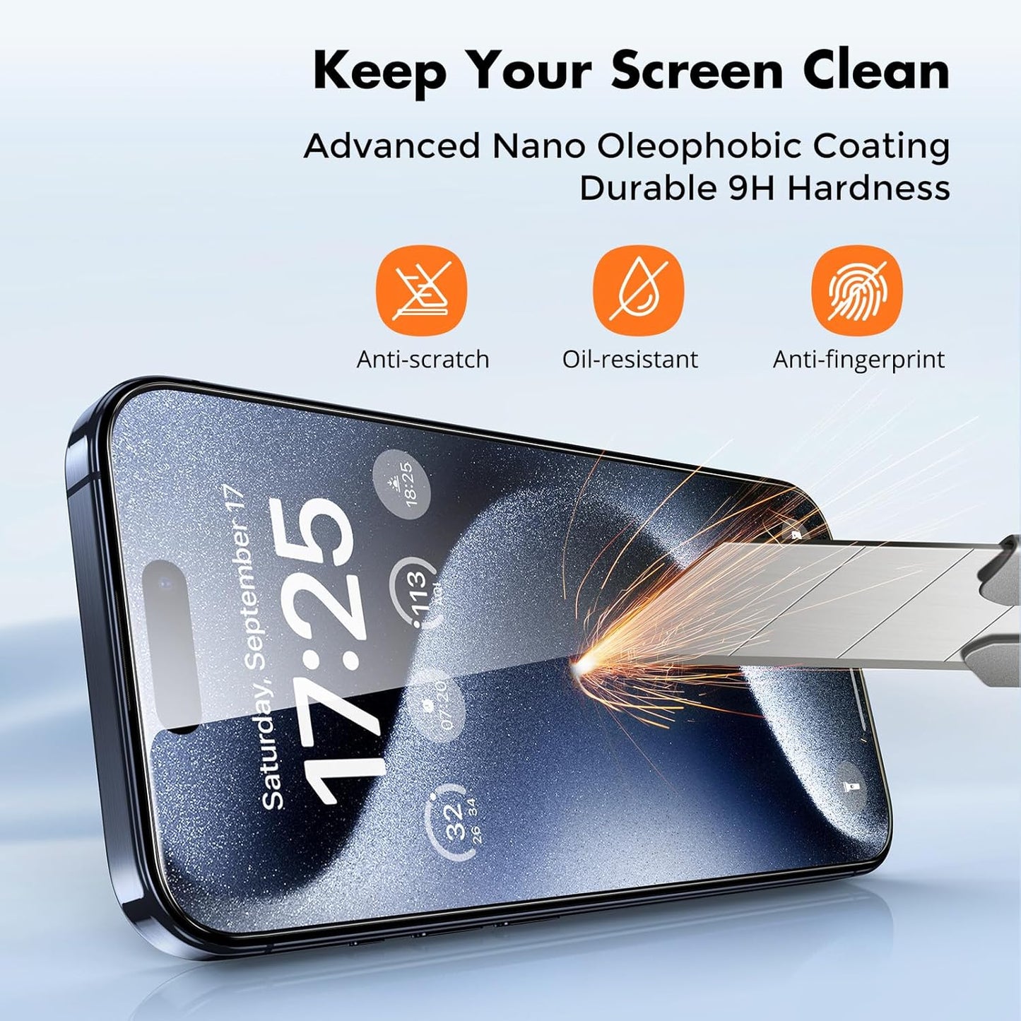 UNBREAKcable Screen Protector for iPhone 15 Pro Max [Easy Installation Frame] [9H Hardness] [Bubble Free] [99.99% Clear] Shatterproof Tempered Glass Screen Protector for Apple 6.7 inch, 2 Pack