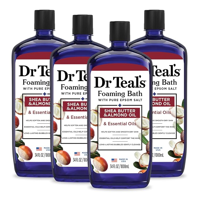 Dr Teal's Foaming Bath with Pure Epsom Salt, Shea Butter & Almond, 34 fl oz by DrTeals