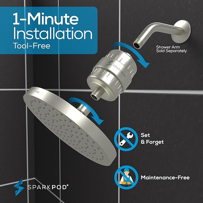 SparkPod Luxury Filtered Shower Head Set 23 Stage Shower Filter - Image 5