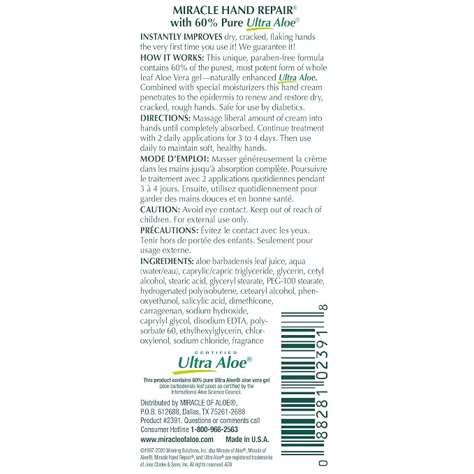 Miracle Hand Repair Cream for Dry Cracked Hands 8 oz Best Healing Hand Cream - Image 6
