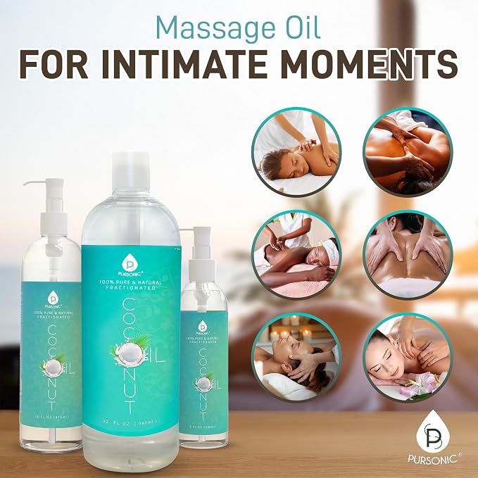 Pursonic Pure Unscented Fractionated Coconut Oil - 16 Oz Multipurpose Oil - Image 3