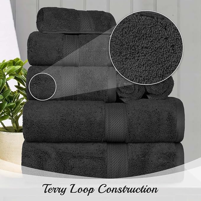 SUPERIOR Egyptian Cotton Pile Bath Sheet Set of 2, Ultra Soft Luxury Towels - Image 6