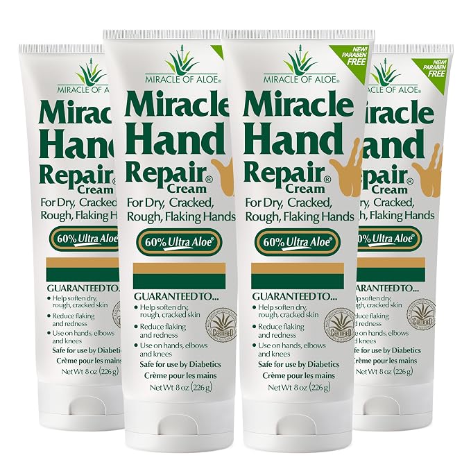Miracle Hand Repair Cream for Dry Cracked Hands 8 oz Best Healing Hand Cream by MiracleofAloe%C2%AE