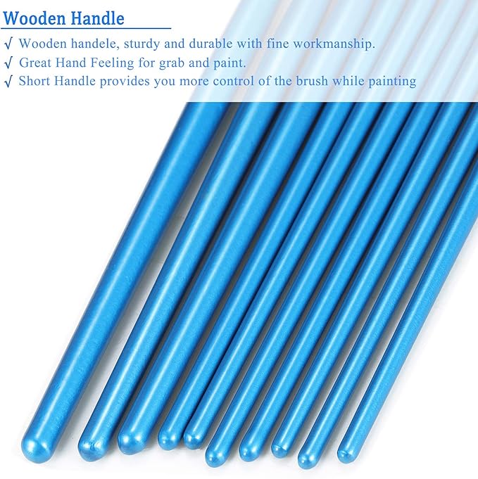 BOSOBO Paint Brushes Set, 2 Pack 20 Pcs Round-Pointed Tip Nylon Hair Artist - Image 5