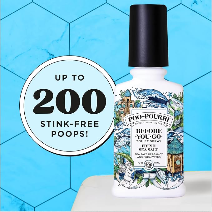 Poo-Pourri Before-You-Go Toilet Spray, Fresh Sea Salt, 4 Fl Oz, Bathroom Odor - Image 8