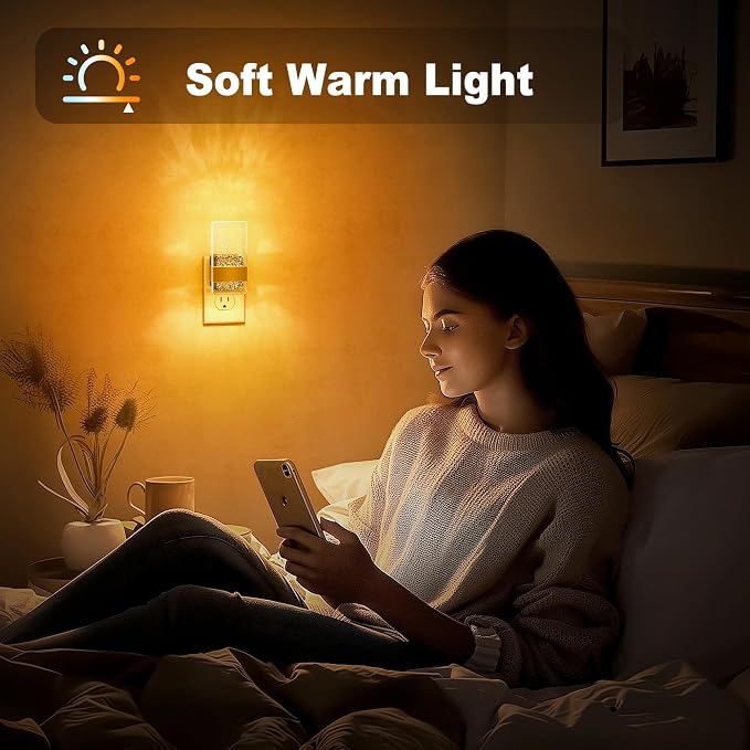 JandCase Night Lights Plug into Wall, Dusk to Dawn Sensor, 2000K Amber Warm - Image 5
