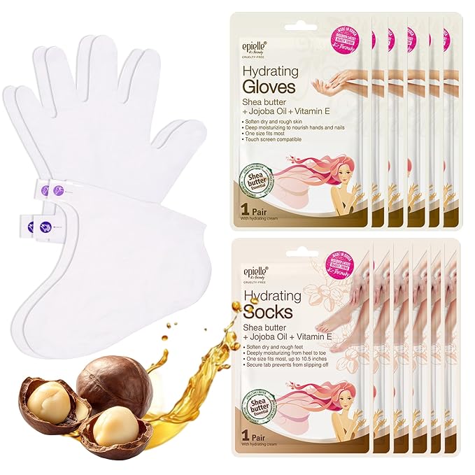 Epielle Hydrating Hand & Foot Masks, Relieve and Soften Dry, Overworked Skin by Epielle