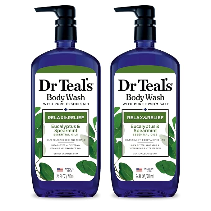 Dr Teal's Body Wash with Pure Epsom Salt, Relax & Relief with Eucalyptus & by DrTeals
